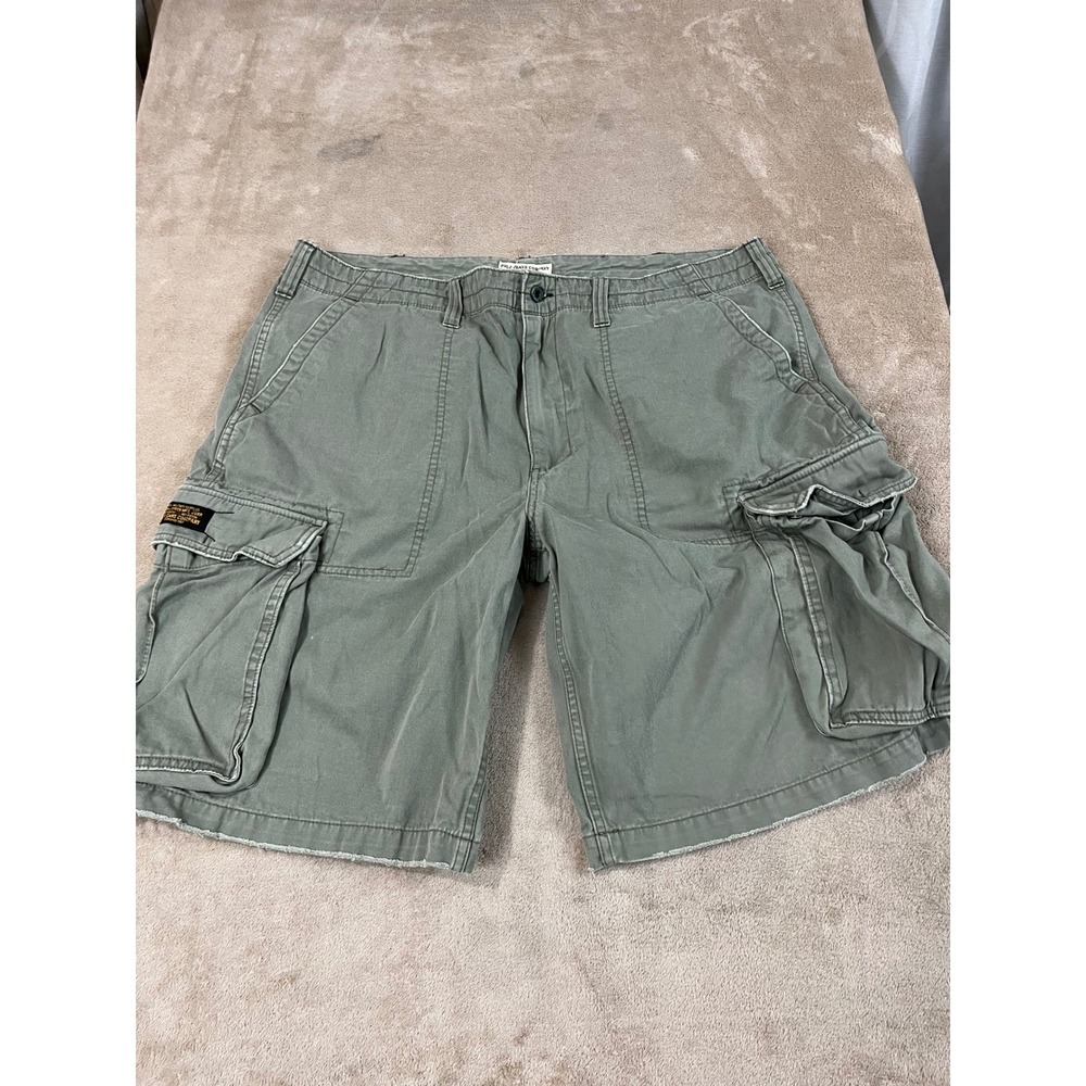 Vtg Polo Ralph Jeans Co Paratrooper Cargo Shorts Men's 42 Gray Twill Cotton GOOD